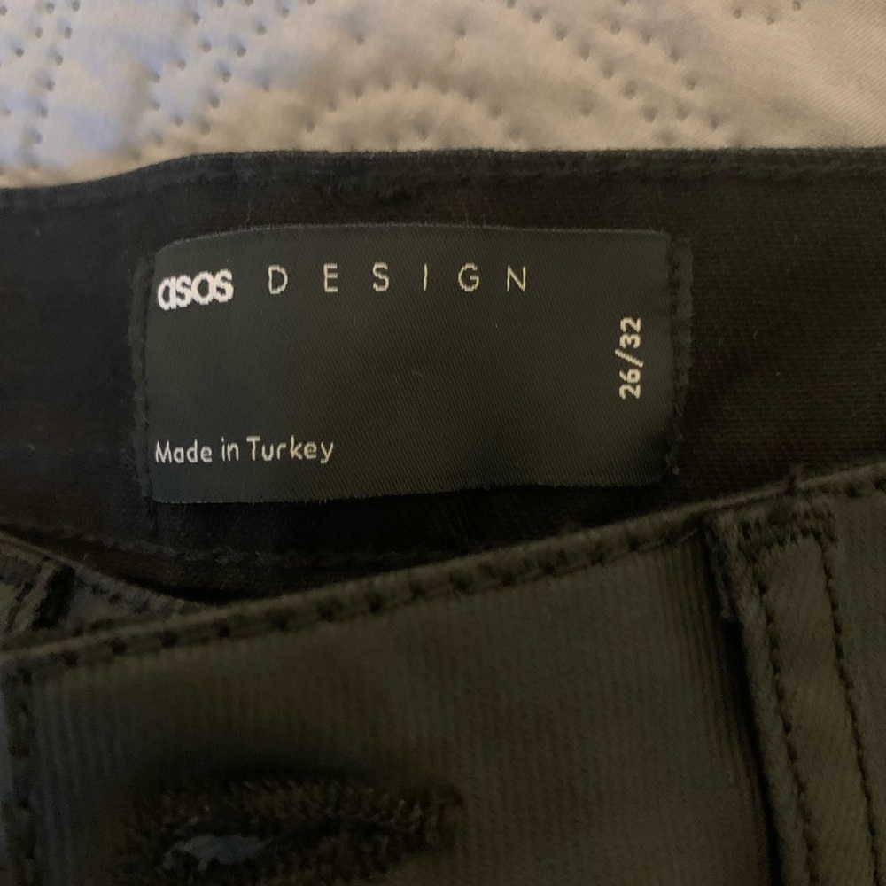 COPY - ASOS DESIGN Low Rise Flare Jean In Black Coated W26 L32 NWT